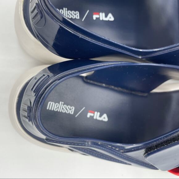 Melissa X Fila Slingback Platform Sandals - Blue/Red - 10 - Picture 9 of 11